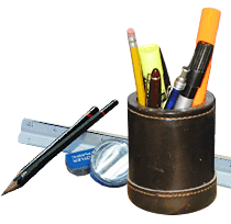 penciles pens and holder